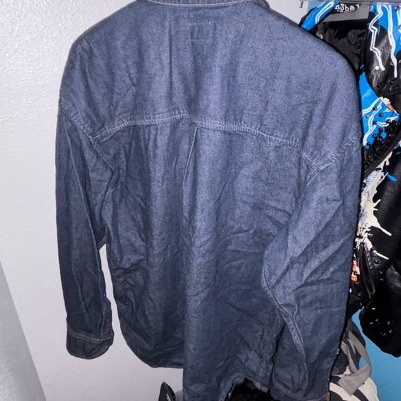 Black Lightweight Shirt Jacket with Collared men’s medium denim Design jacket - Picture 3 of 4